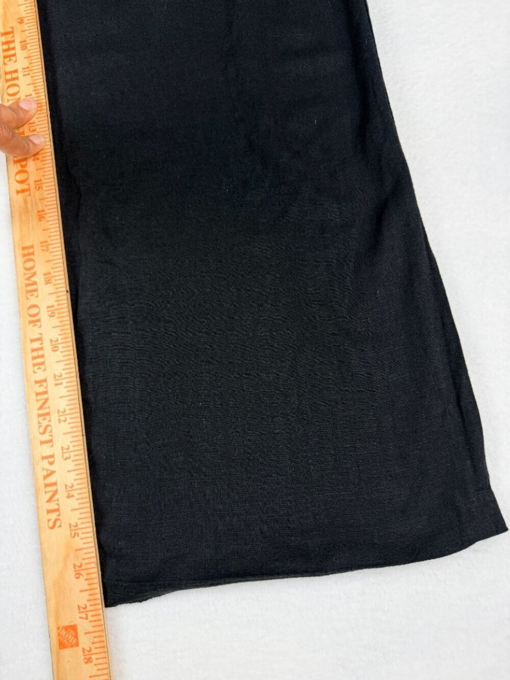 Halston Womens Black Wide-Leg Linen Viscose Blend Pants Size 12 Side-Zip Closure - Picture 11 of 14
